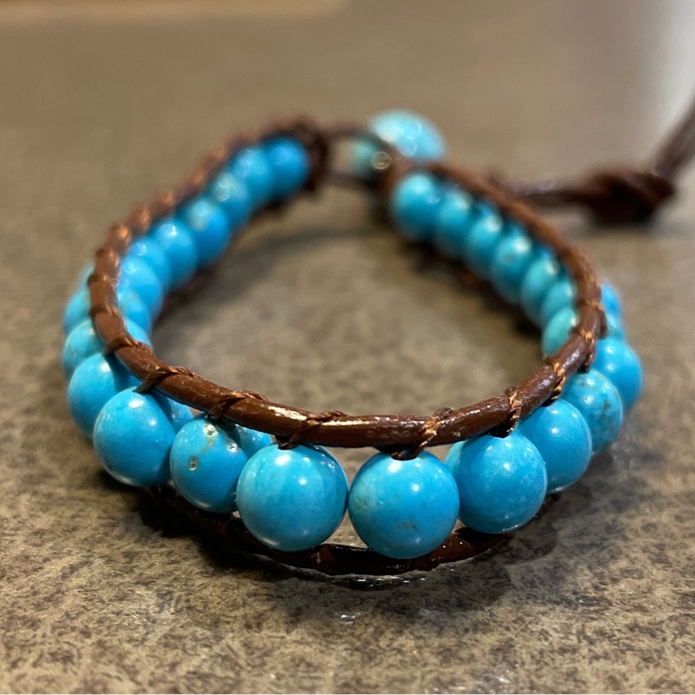Handmade Synthetic Turquoise semi-precious gemstone Bracelet